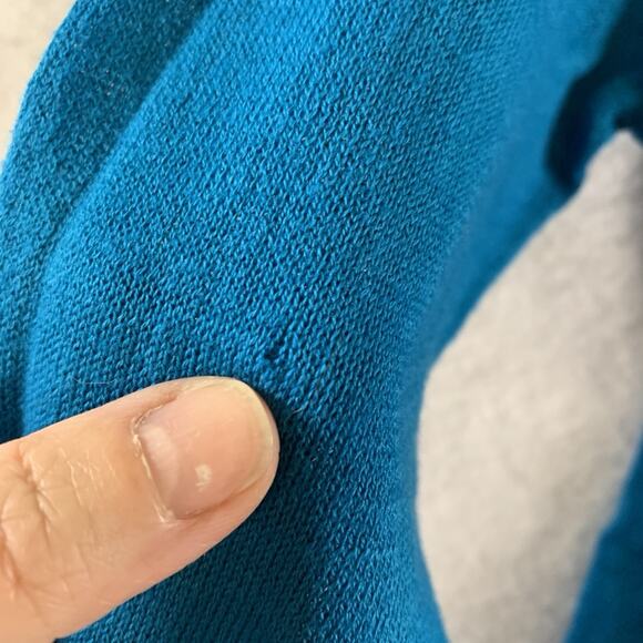 VTG Women Y2K Babydoll Cinch‎ Knit Top Sz M Turquise Coquette Soft Feminine Boho - Picture 6 of 13